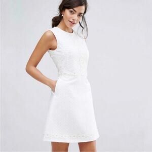 Ted Baker Womens Olara Daisy Lace Sleeveless Shift Dress Size 2 Dainty Feminine